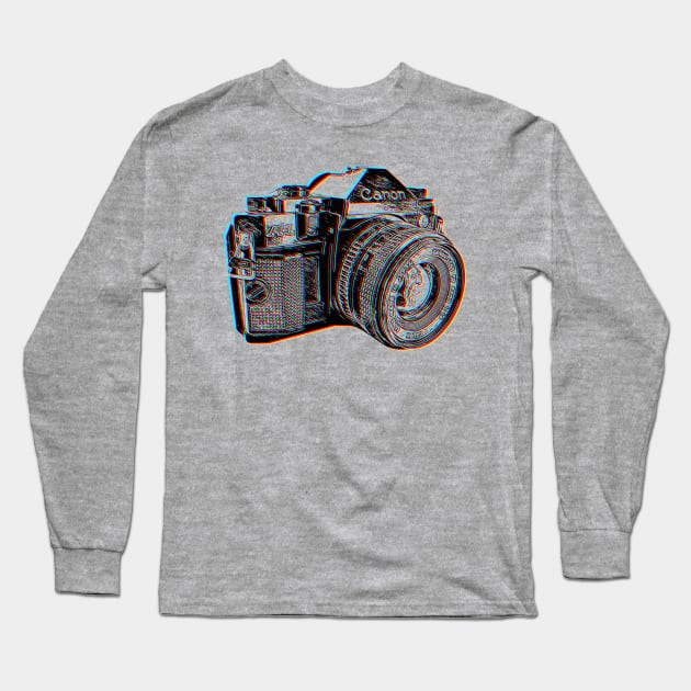 Classic Canon A1 Vintage Camera Artwork Long Sleeve T-Shirt by DankFutura